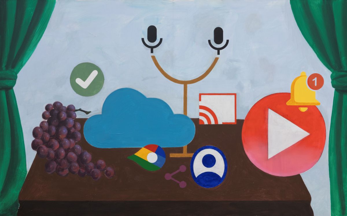 Still life Apps, 2025 Acrylic on canvas 125 x 200 cm